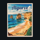 Vintage Travel Algarve Portugal Coastal Seaside Postcard<br><div class="desc">Step into the golden era of travel with this vintage-inspired postcard celebrating Algarve, Portugal. Featuring sun-kissed cliffs and turquoise waters this piece captures the region’s charm and adventure.</div>