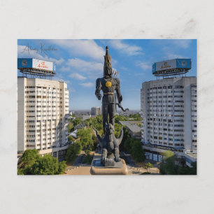 vintage travel Almaty Kazakhstan city vacation Postcard