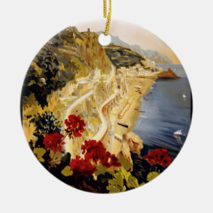 Vintage Travel Amalfi Italy Ceramic Ornament
