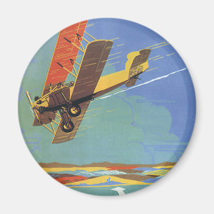 Vintage Travel and Transportation Antique Biplane Magnet