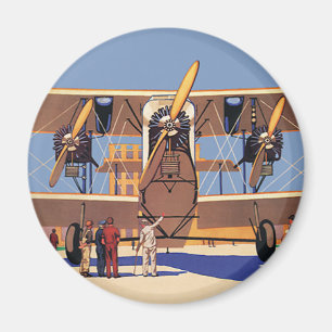 Vintage Travel and Transportation Biplane Airplane Magnet