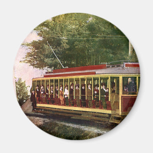 Vintage Travel and Transportation Electric Trolley Magnet
