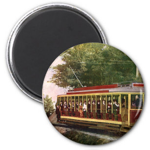 Vintage Travel and Transportation Electric Trolley Magnet