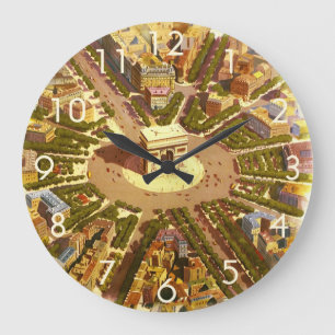 Vintage Travel, Arc de Triomphe Paris France Large Clock