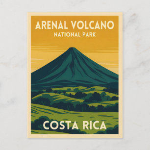 Vintage Travel Arenal Volcano Costa Rica Landscape Postcard