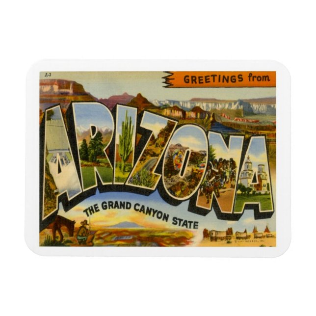 Vintage Travel Arizona Magnet (Horizontal)