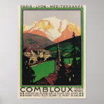Vintage Travel Art Deco Poster Combloux, France<br><div class="desc">A reproduction print of a 1920s Art Deco poster promoting tourism to Combloux (near Chamonix),  Savoy,  Mont-Blanc,  France has been digitally refurbished to bring out the original colours,  even better and fix as many imperfections as possible. Please customize the poster size,  texture,  border and/or frame to suit your taste.</div>