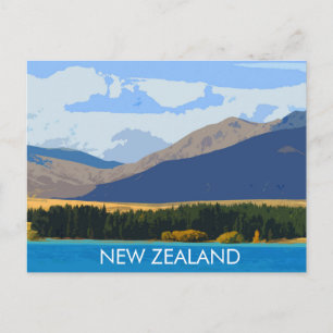 Vintage Travel Art New Zealand Postcard