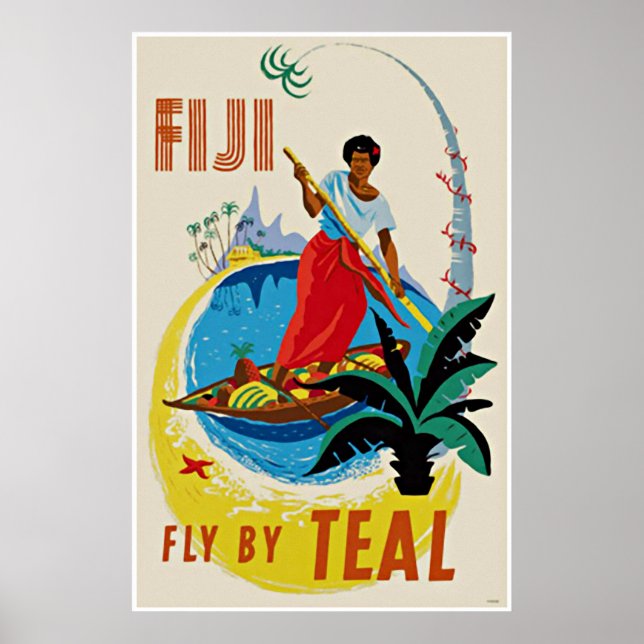 Vintage Travel Art Poster Oceanic Fiji (Front)