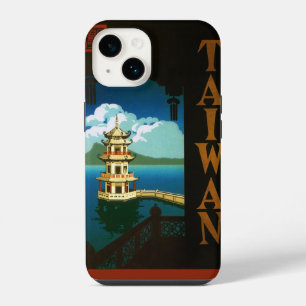 Vintage Travel Asia, Taiwan Pagoda Tiered Tower iPhone 14 Case