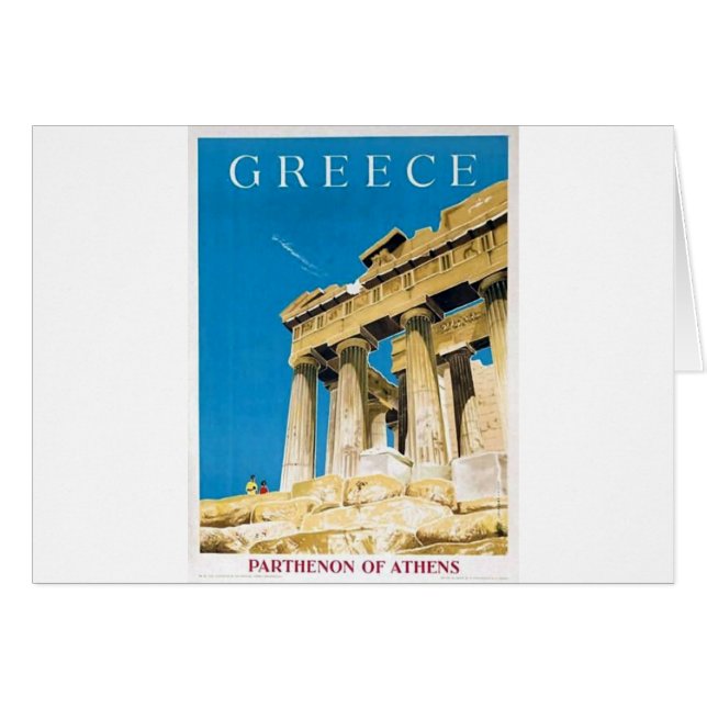 Vintage Travel Athens Greece Parthenon Temple (Front Horizontal)