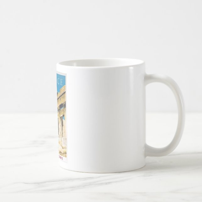 Vintage Travel Athens Greece Parthenon Temple Coffee Mug (Right)