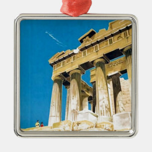 Vintage Travel Athens Greece Parthenon Temple Metal Ornament