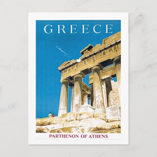 Vintage Travel Athens Greece Parthenon Temple Postcard (Front)