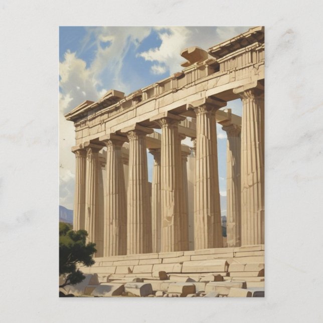 Vintage Travel Athens Greece Parthenon Temple Postcard (Front)