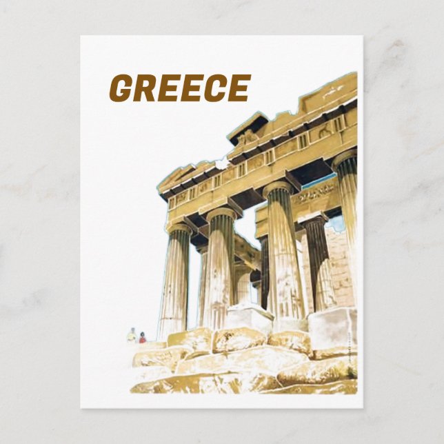 Vintage Travel Athens Greece Parthenon Temple Postcard (Front)