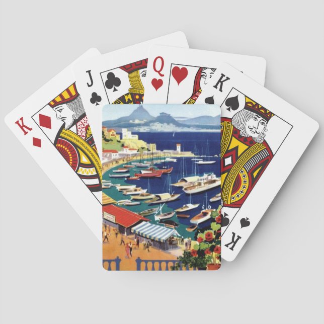 Vintage Travel Athens Greece Playing Cards (Back)