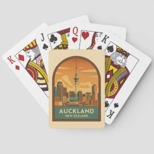 Vintage Travel Auckland New Zealand City Retro Playing Cards