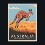 Vintage Travel Australia Kangaroo Outback Nature Postcard<br><div class="desc">Discover the wild beauty of Australia with this unique retro travel-inspired design. Infused with timeless allure and vintage charm,  this piece captures the wildlife and sun-soaked landscapes of the Australian outback in a retro minimalist style that combines mid-century aesthetics with a modern twist.</div>