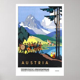 Vintage travel,Austria Poster