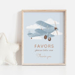 Vintage Travel Baby Shower Favours Sign<br><div class="desc">Invite your guests to take a favour with this sign,  featuring vintage biplane illustration,  perfect for a travel-themed event.</div>