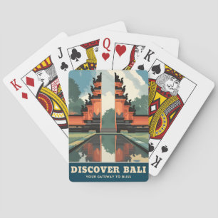 Vintage Travel Bali Indonesia Temple Gate Retro  Playing Cards