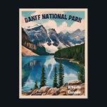 Vintage Travel Banff National Park Retro Graphic Postcard<br><div class="desc">Embrace the timeless beauty of Banff National Park with this vintage travel-inspired postcard. Infused with nostalgic vibes and vintage charm,  this piece captures the park's rugged mountain peaks,  serene blue lakes,  and lush evergreen forests in a retro aesthetic reminiscent of classic travel posters from yesteryear.</div>