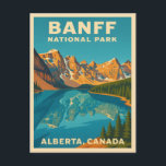 Vintage Travel Banff National Park Retro Scenic Postcard<br><div class="desc">Capture the majestic beauty of the Canadian Rockies with this retro travel-inspired postcard featuring Banff National Park. Infused with nostalgic vibes and vintage charm,  this piece is perfect for nature lovers,  adventurers,  and fans of retro travel aesthetics.</div>