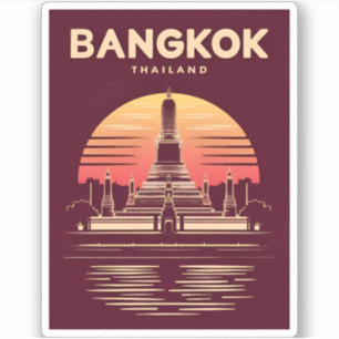Vintage Travel Bangkok Thailand Retro Graphic