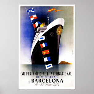 Vintage travel, Barcelona International Fair Poster