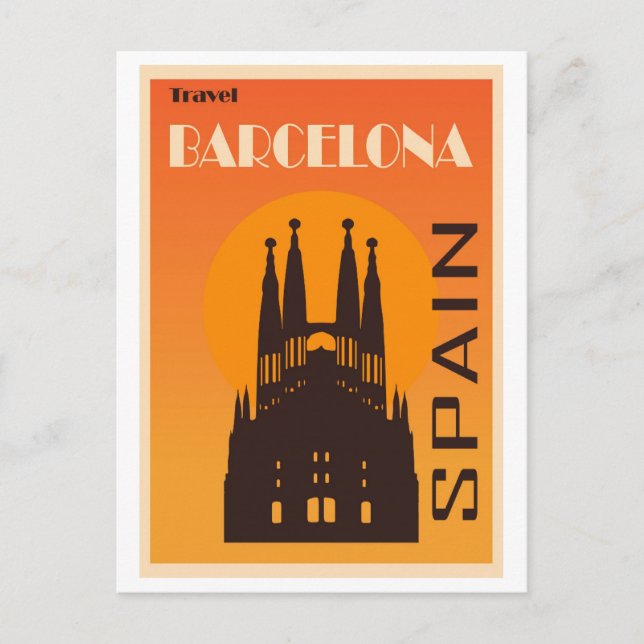 Vintage Travel     Barcelona Spain Postcard (Front)