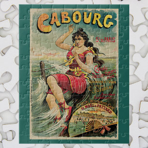 Vintage Travel, Beach Resort, Cabourg France Jigsaw Puzzle