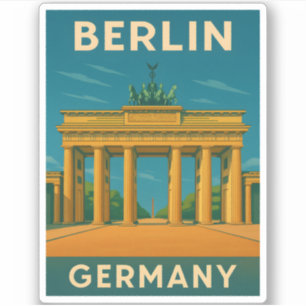 Vintage Travel Berlin Germany Brandenburg Gate