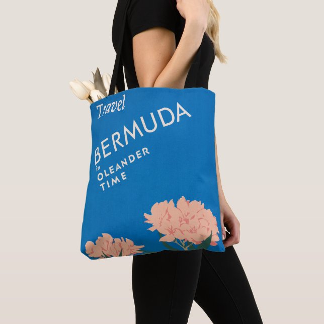 Vintage Travel - Bermuda Tote Bag (Close Up)