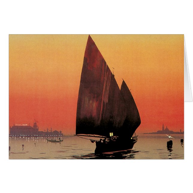 Vintage Travel, Boats at Excelsior Palace Venice (Front Horizontal)