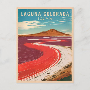 Vintage Travel Bolivia Laguna Colorada Landscape Postcard