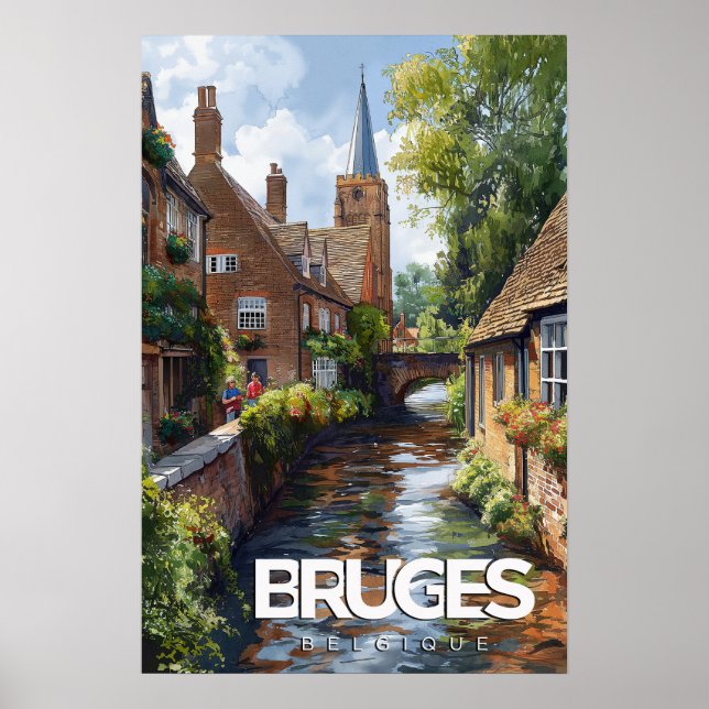 Vintage Travel Bruges Poster (Front)