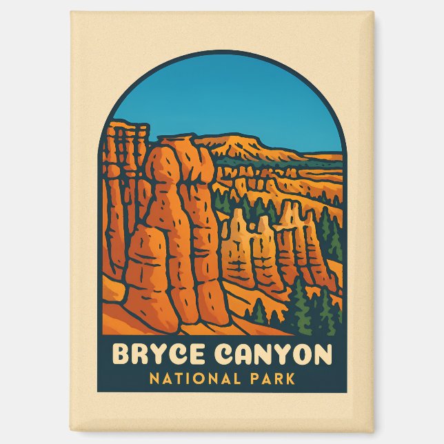 Vintage Travel Bryce Canyon National Park Retro Magnet (Front)
