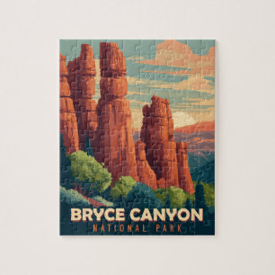 Vintage Travel Bryce Canyon National Park Utah Jigsaw Puzzle