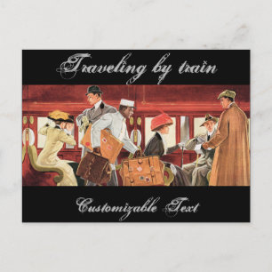 Vintage Travel By Train Postcard