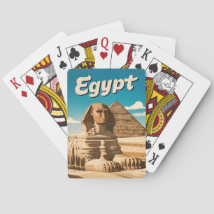 Vintage Travel Cairo Egypt Pyramid Retro Graphic Playing Cards