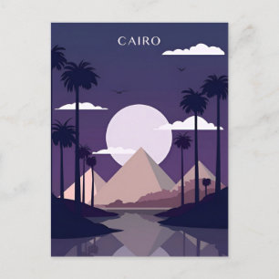 vintage travel Cairo Egypt Pyramids & Sphinx Giza  Postcard