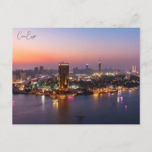 vintage travel Cairo Egypt Pyramids & Sphinx Giza Postcard