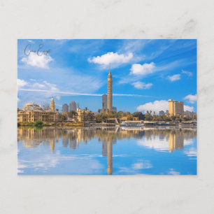 vintage travel Cairo Egypt Pyramids & Sphinx Giza Postcard