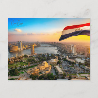 vintage travel Cairo Egypt Pyramids & Sphinx Giza Postcard