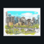 Vintage travel Calgary Alberta Canada edmonton  Postcard<br><div class="desc">vintage,  retro,  travel,  modern,  watercolor,  classic,  Calgary,  Alberta,  calgary Canada,  edmonton, </div>