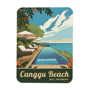 Vintage Travel Canggu Bali Indonesia Retro Scenic Magnet