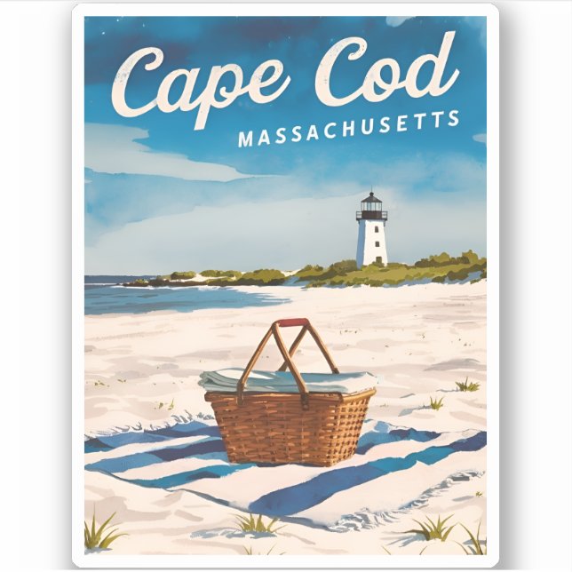 Vintage Travel Cape Cod Massachusetts Beach Retro (Front)