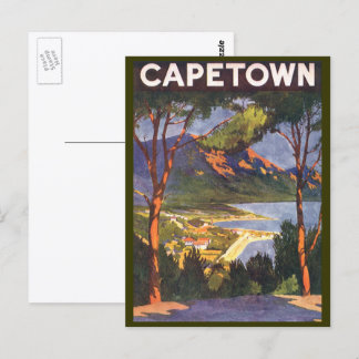 Vintage Travel, Cape Town, a City in South Africa Postcard