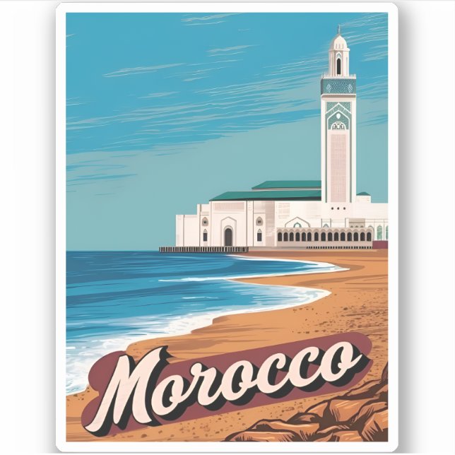 Vintage Travel Casablanca Morocco Retro Scenic (Front)